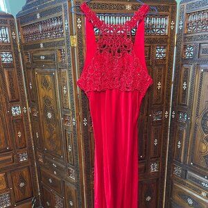 Beaded Red Faviana New York Gown